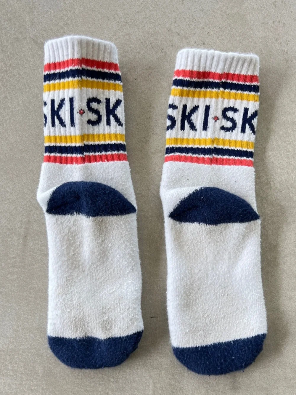Janie & Jack toddler Cozy Crew SKI Socks with Navy Accents - Picture 4 of 4